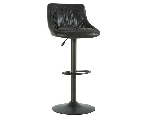 Lot De 2 Tabourets Industriels RĂ©glables En Hauteur Tissu Gris Casita â Image 3