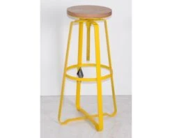 Tabouret De Bar En Métal à Vis Jaune "Atelier Grey"