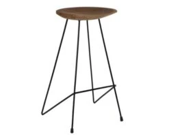 Tabouret De Bar Teck Massif Métal