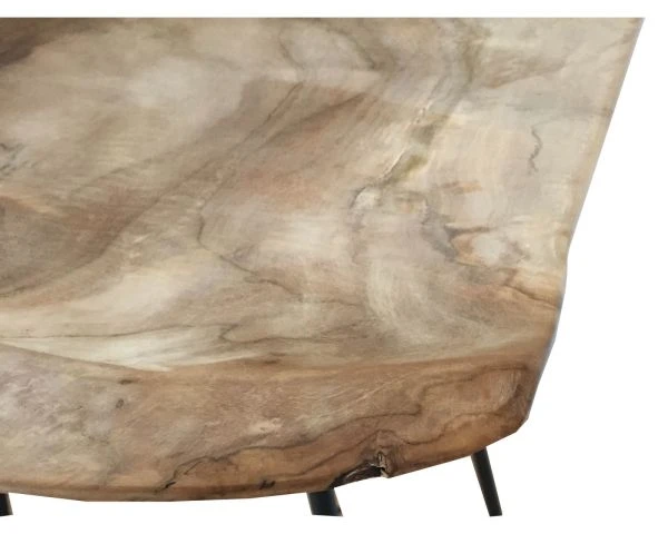 Tabouret De Bar Teck Massif Métal – Image 3