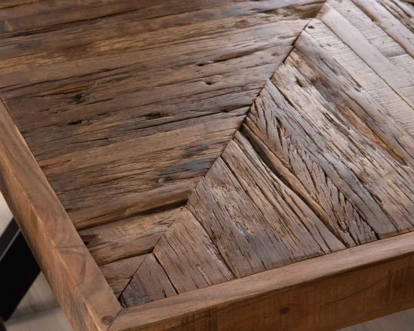 Table Rectangulaire 180cm Acacia Finition Chevrons Piètement Métal Mikado "Géonidum" – Image 6