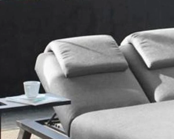 Têtière En Tissu Gris Clair Pour Bains De Soleil "Nusa Pedina"