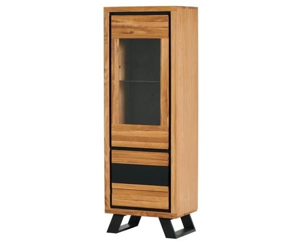 Vitrine En Chêne Moderne 2 Portes "Toly" Haut. 170 Cm – Image 5