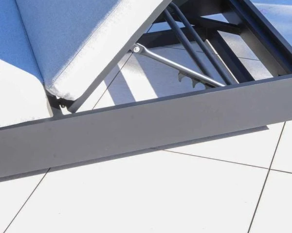 Bain De Soleil Aluminium Et Tissu Gris Clair 1 Place "Lisboa" – Image 4