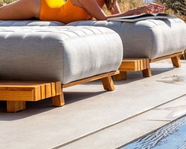 Bain De Soleil Haut De Gamme Tissu Sunbrella Gris Clair "Lombok" – Image 2