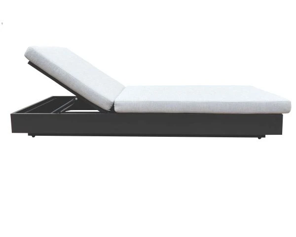 Bain De Soleil Aluminium Et Tissu Gris Clair 1 Place "Lisboa" – Image 8