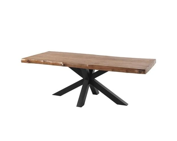 Table De Repas XXL Avec Plateau En Teck Recyclé Et Pieds étoile 280cm "Valley" – Image 2