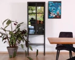 Vitrine Style Factory 2 Portes Métal Noir Et Verre "Black Cook"