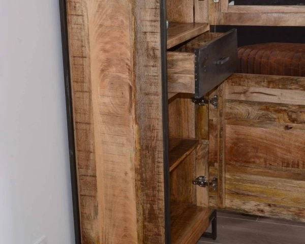 Colonne De Rangement Industrielle En Bois Et Métal Gris "Shade" – Image 5